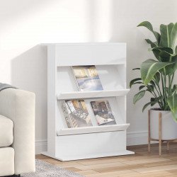 Regał na gazety Biały 70 x 41 x 96 cm Materiał drewnopochodny