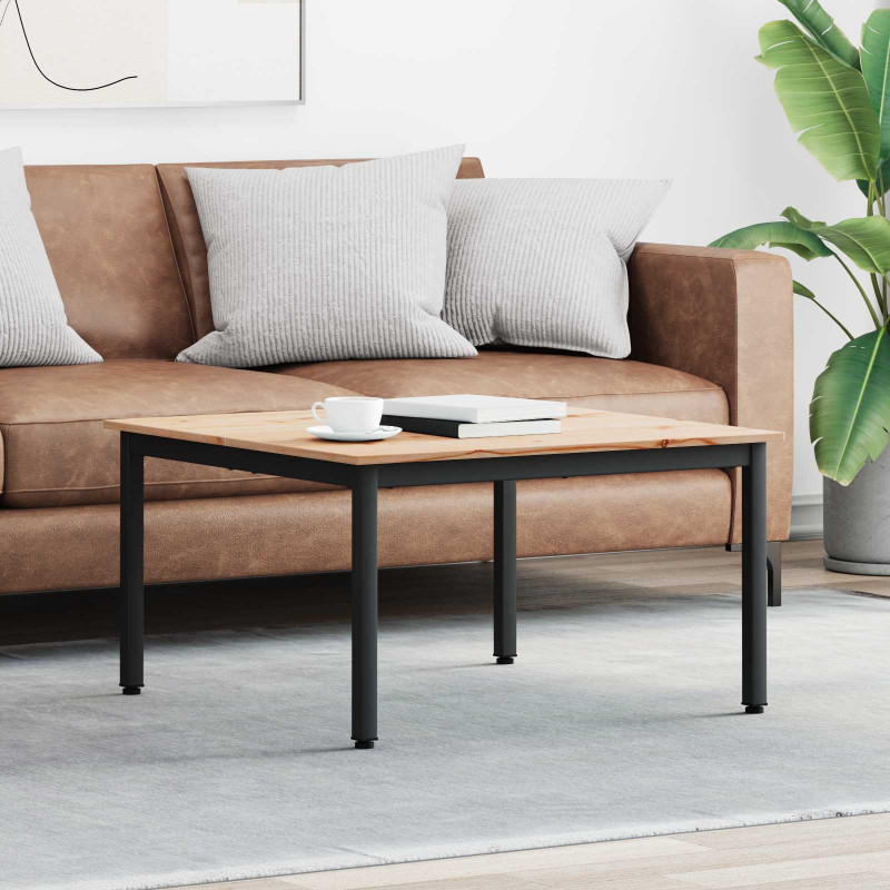 Stolik kawowy Naturalny 80 x 80 x 45 cm Lite drewno sosnowe