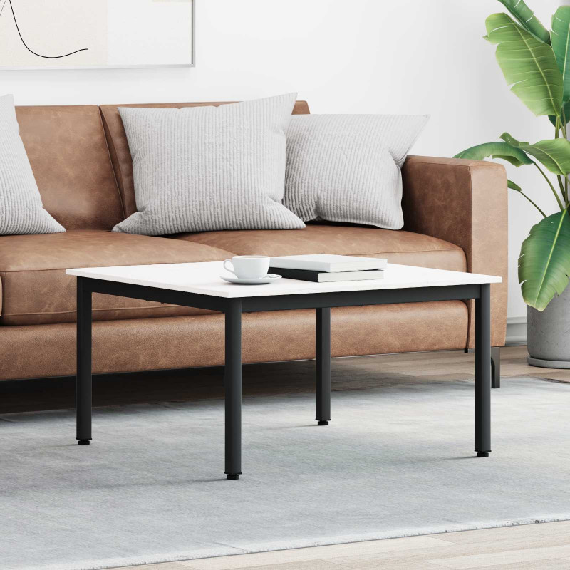 Stolik kawowy Biały 80 x 80 x 45 cm Lite drewno sosnowe