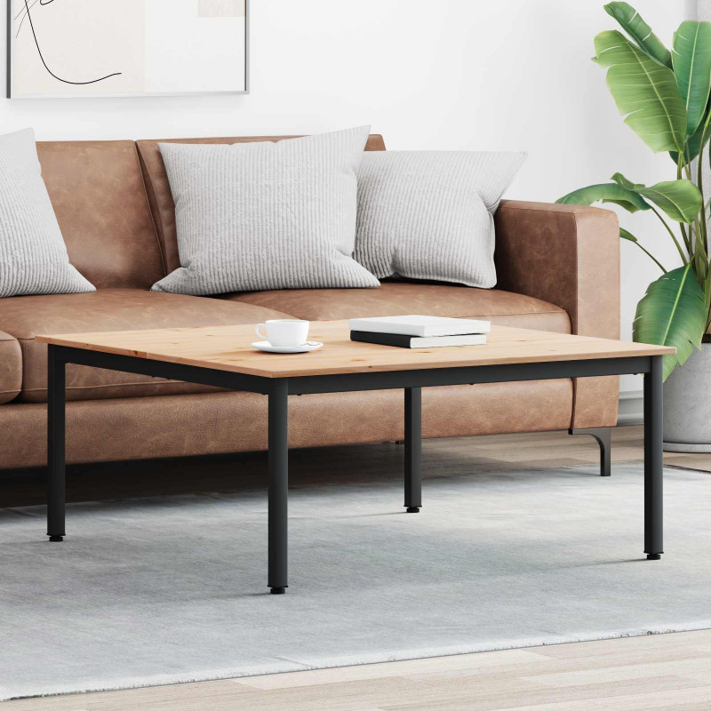 Stolik kawowy Naturalny 100 x 100 x 45 cm Lite drewno sosnowe