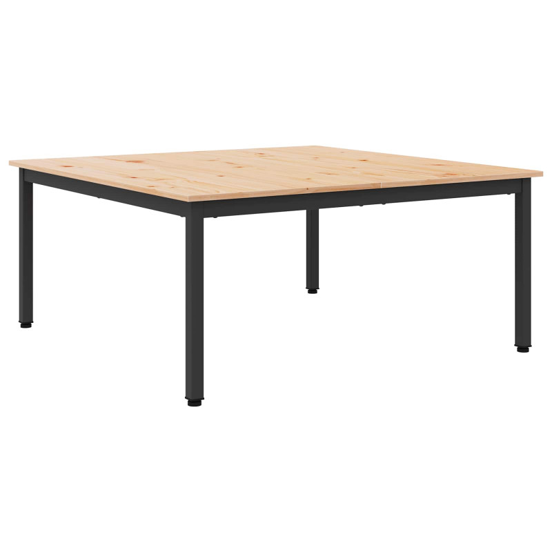 Stolik kawowy Naturalny 100 x 100 x 45 cm Lite drewno sosnowe