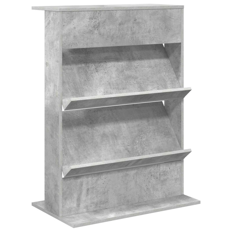 Regał na gazety z półką Betonowy szary 70 x 41 x 96 cm