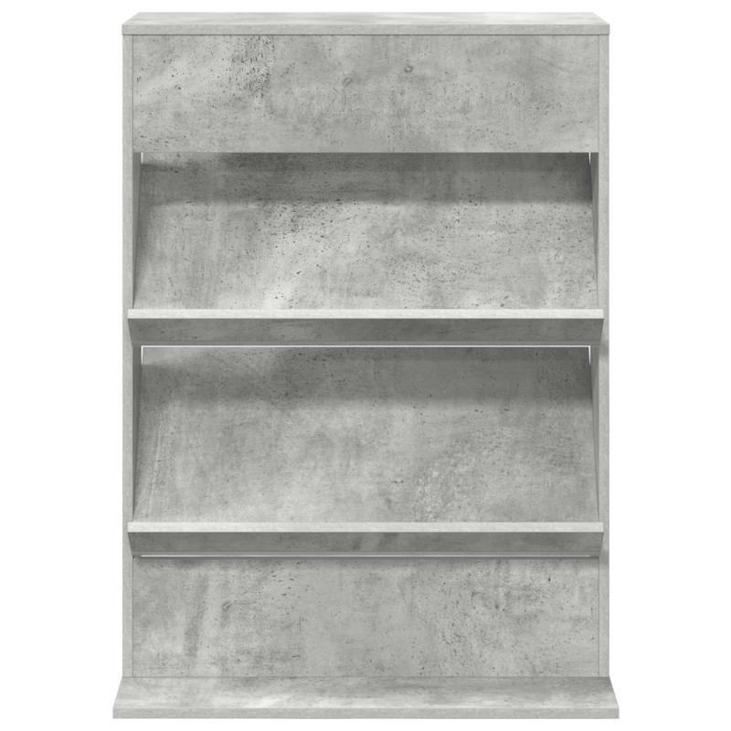 Regał na gazety z półką Betonowy szary 70 x 41 x 96 cm