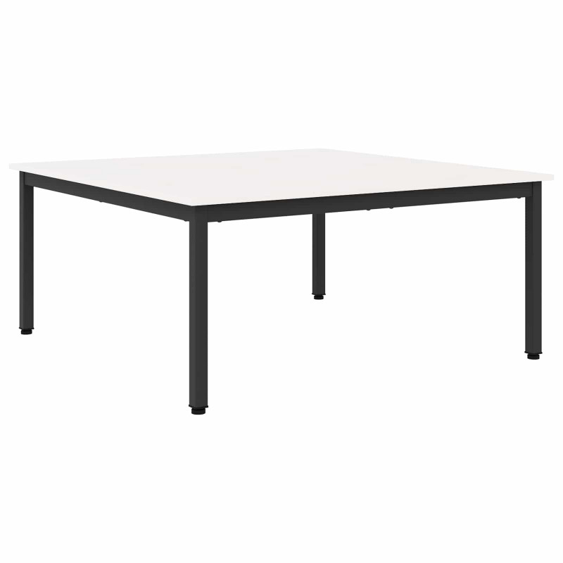 Stolik kawowy Biały 100 x 100 x 45 cm Lite drewno sosnowe