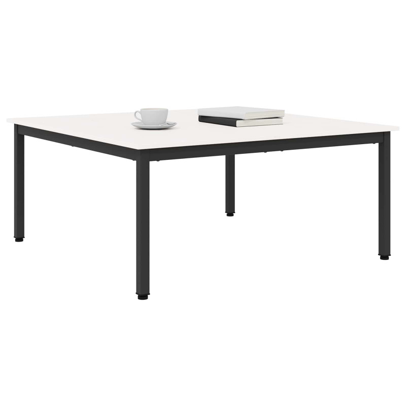 Stolik kawowy Biały 100 x 100 x 45 cm Lite drewno sosnowe