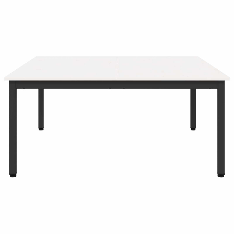Stolik kawowy Biały 100 x 100 x 45 cm Lite drewno sosnowe