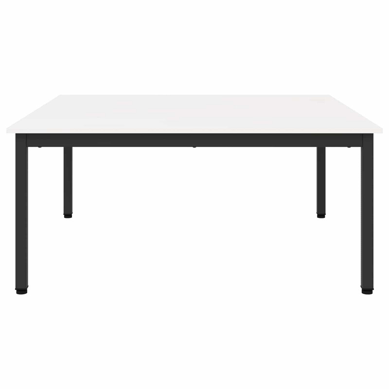 Stolik kawowy Biały 100 x 100 x 45 cm Lite drewno sosnowe
