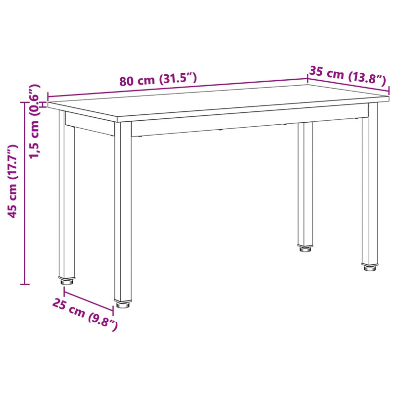 ławka Naturalny 80 x 35 x 45 cm Lite drewno sosnowe