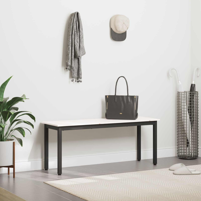 ławka Biały 110 x 35 x 45 cm Lite drewno sosnowe