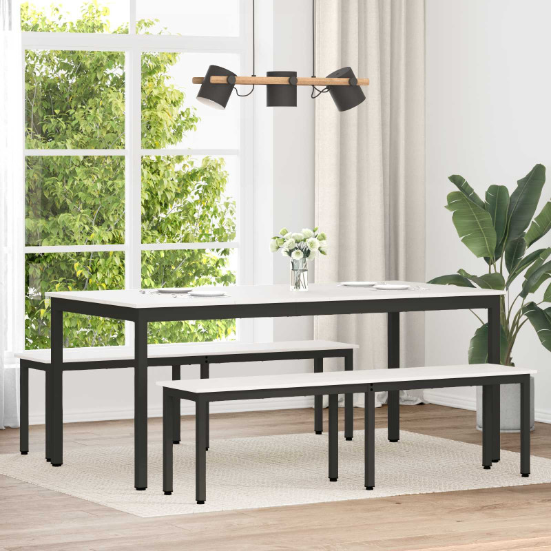 ławka Biały 160 x 35 x 45 cm Lite drewno sosnowe