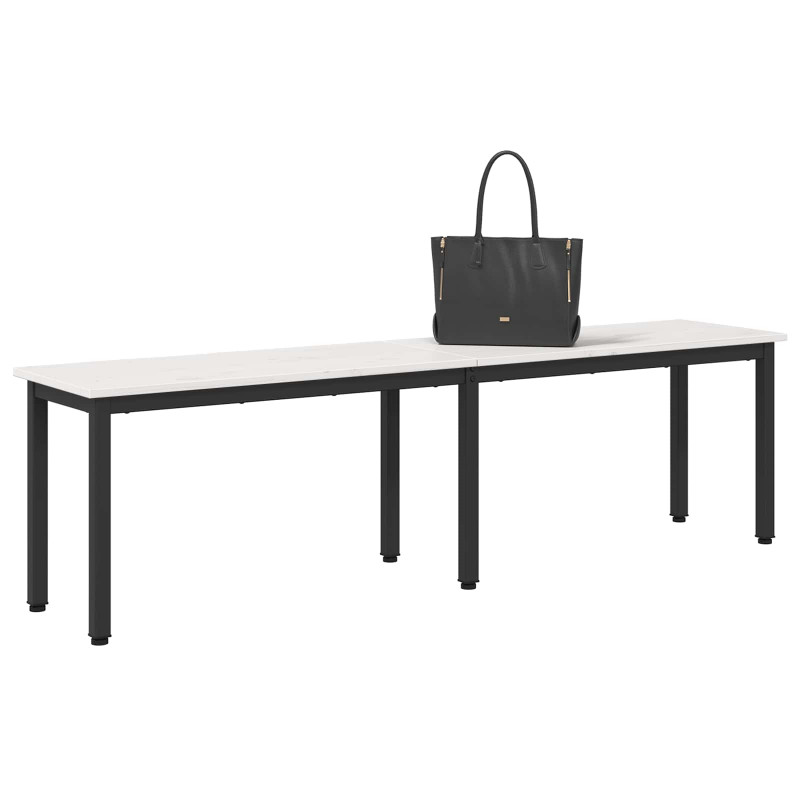 ławka Biały 160 x 35 x 45 cm Lite drewno sosnowe