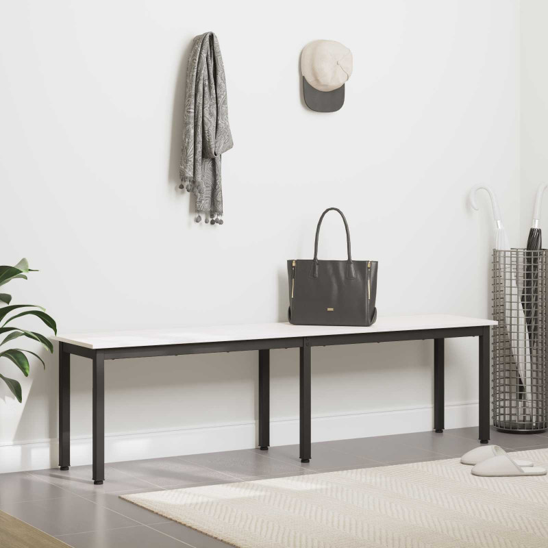 ławka Biały 160 x 35 x 45 cm Lite drewno sosnowe
