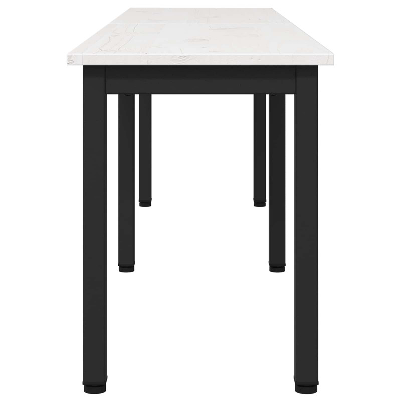 ławka Biały 160 x 35 x 45 cm Lite drewno sosnowe