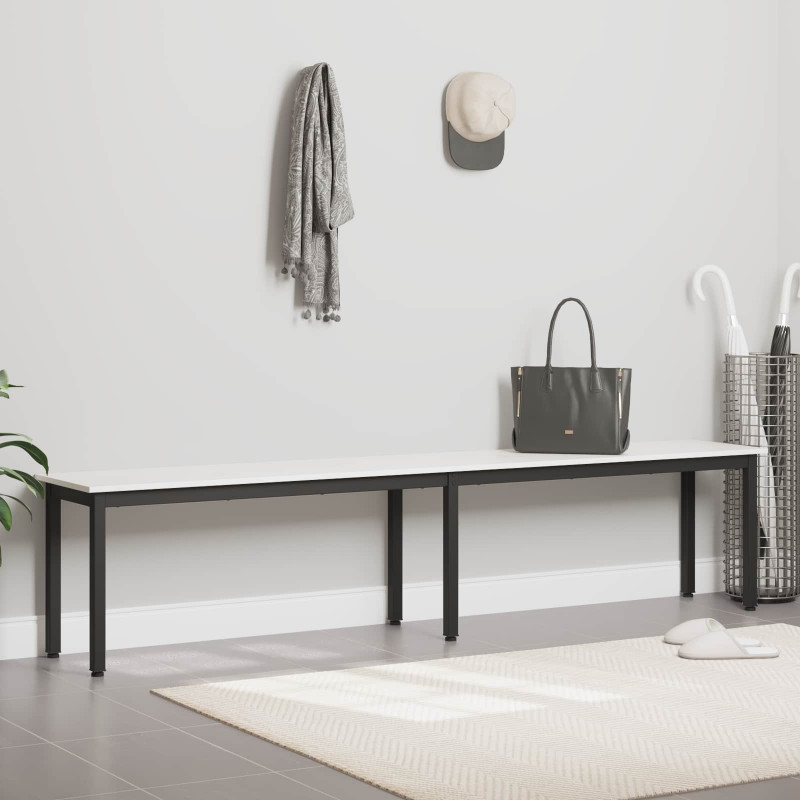 ławka Biały 200 x 35 x 45 cm Lite drewno sosnowe