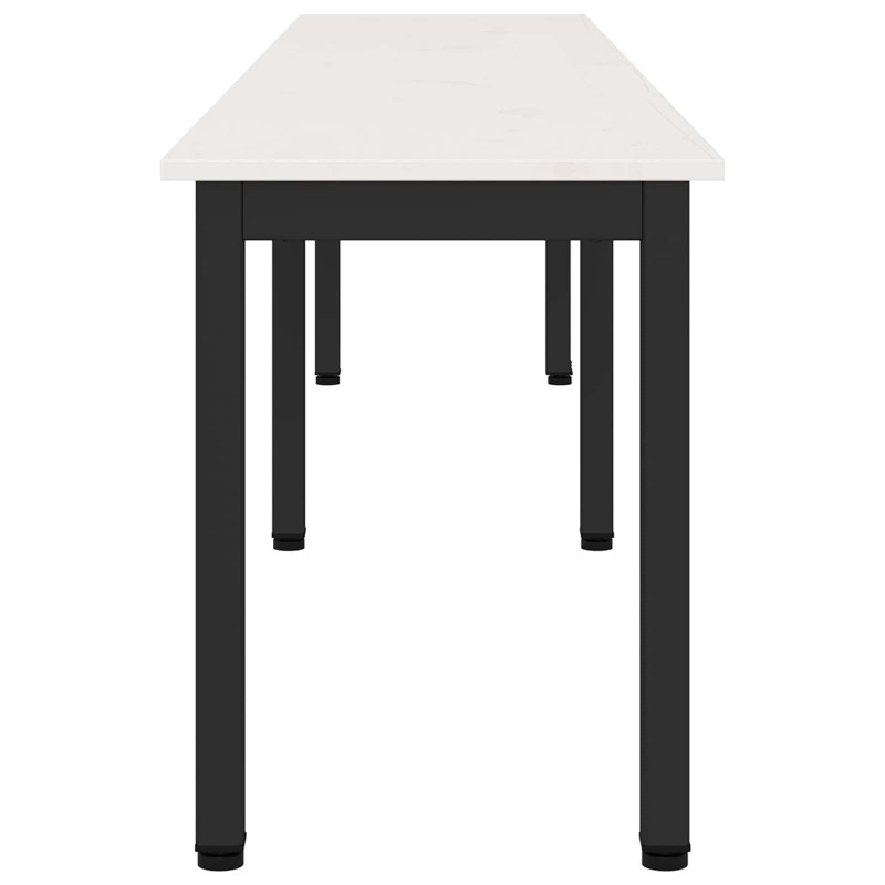ławka Biały 200 x 35 x 45 cm Lite drewno sosnowe