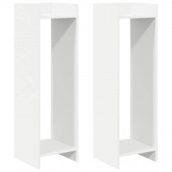 Stojak na rośliny z półką 2 pcs Biały 30 x 30 x 100 cm