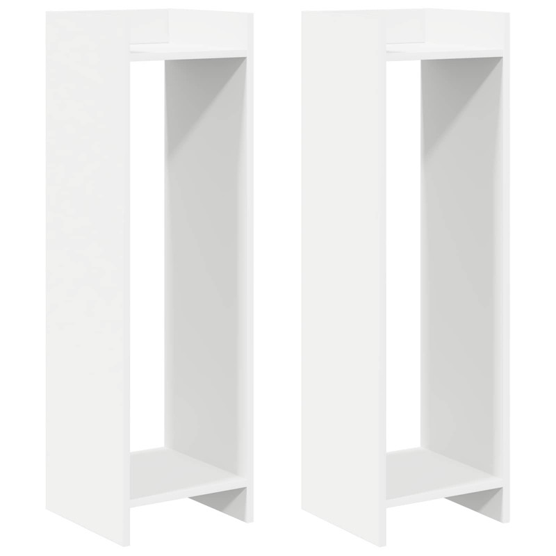 Stojak na rośliny z półką 2 pcs Biały 30 x 30 x 100 cm
