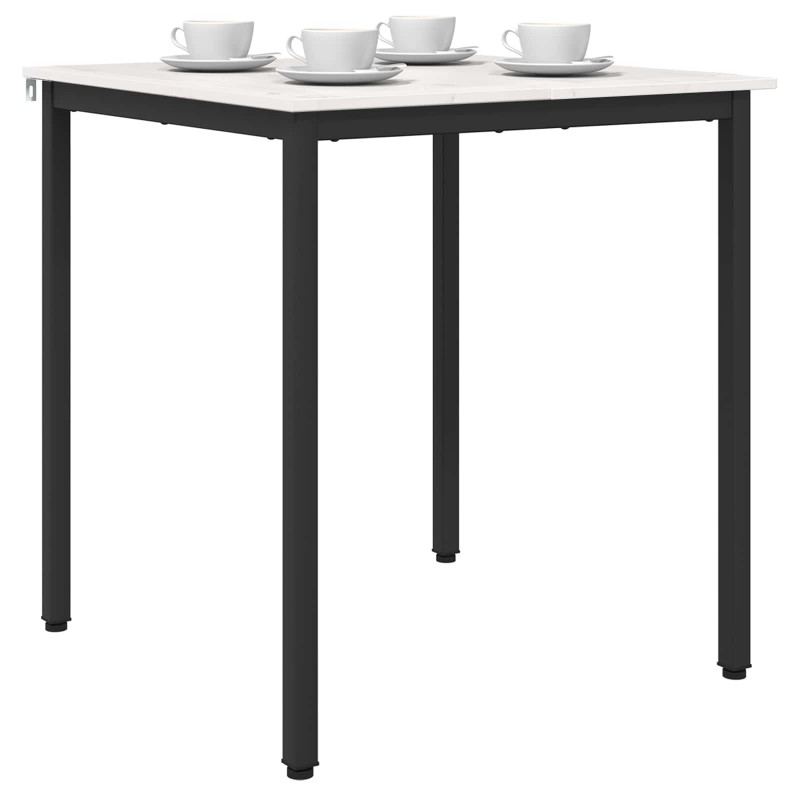 Stół jadalny Biały 70 x 70 x 75 cm Lite drewno sosnowe
