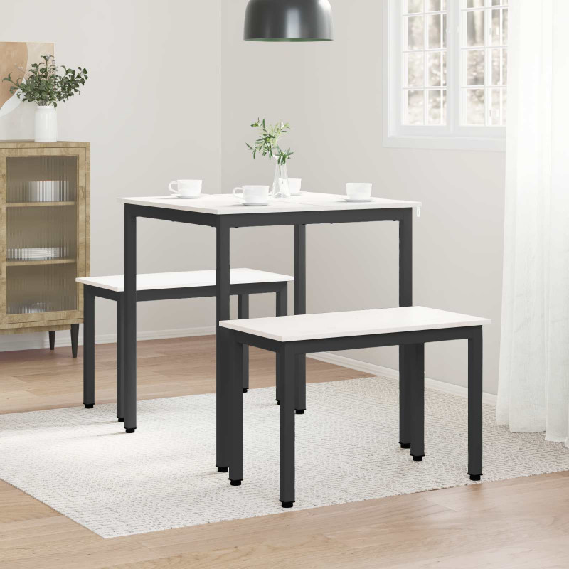 Stół jadalny Biały 70 x 70 x 75 cm Lite drewno sosnowe