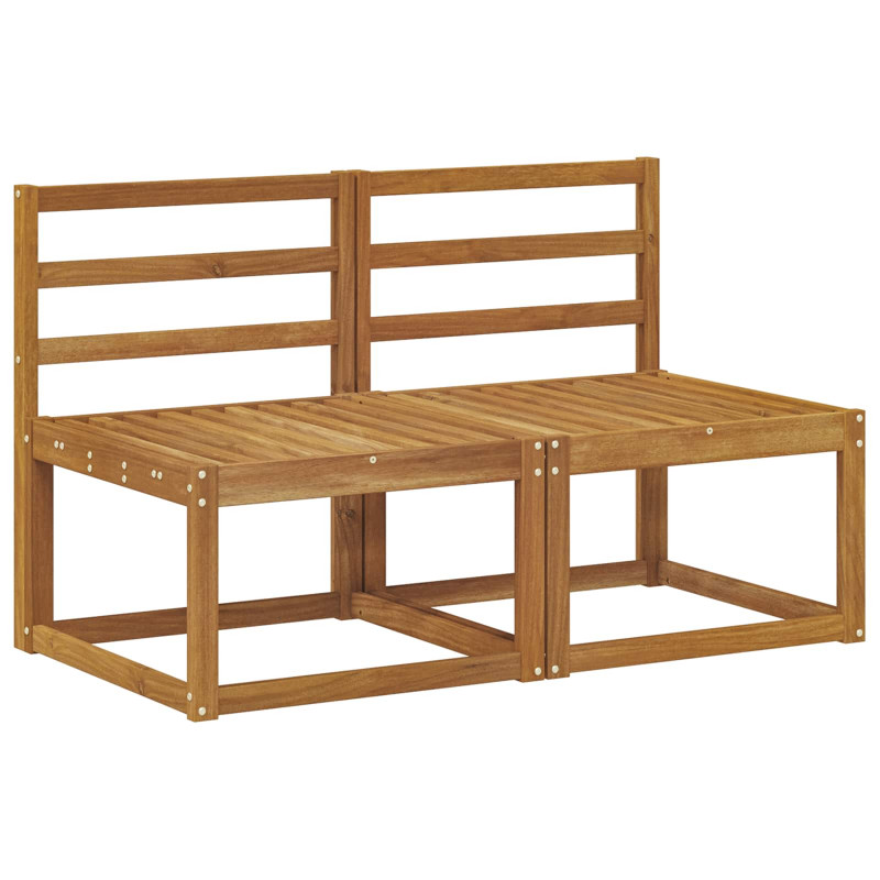 2 Sztuka Środkowa sofa ogrodowa Lite Drewno Akacji Naturalny