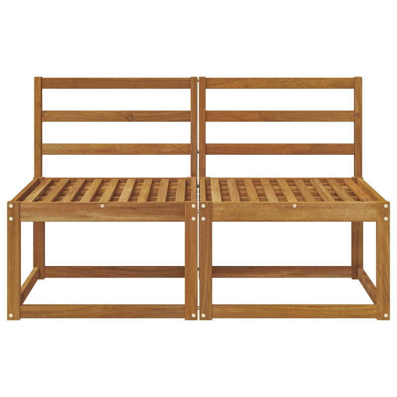 2 Sztuka Środkowa sofa ogrodowa Lite Drewno Akacji Naturalny