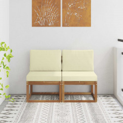 2 Sztuka Środkowa sofa ogrodowa Lite Drewno Akacji