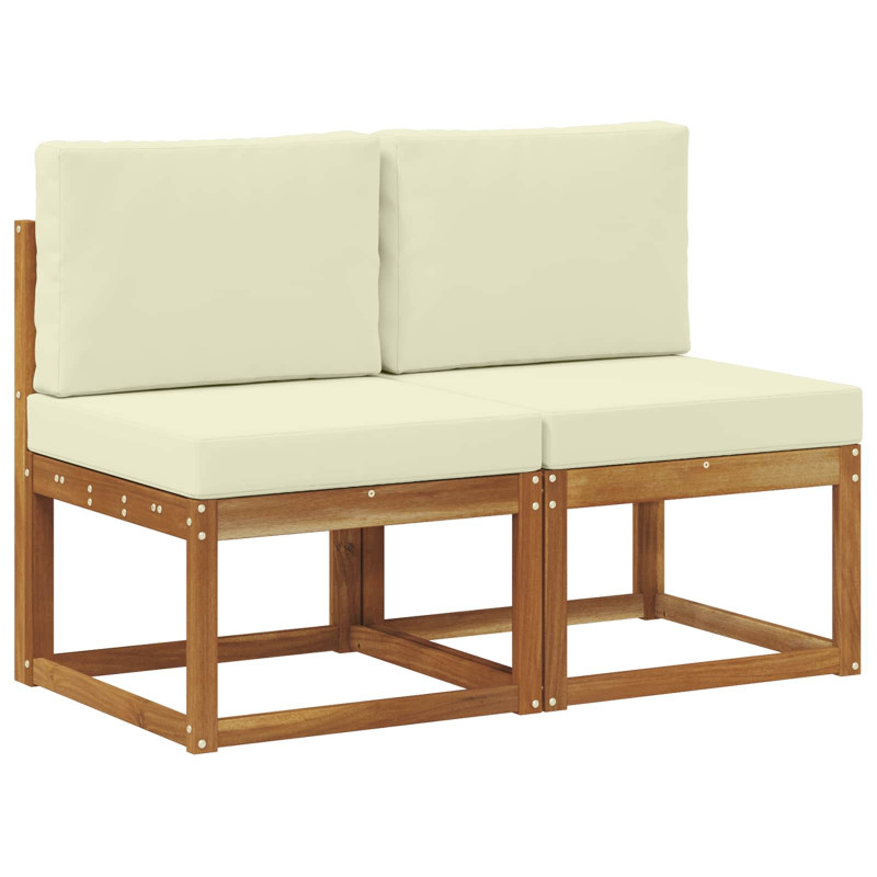 2 Sztuka Środkowa sofa ogrodowa Lite Drewno Akacji