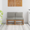 2 Sztuka Środkowa sofa ogrodowa Lite Drewno Akacji Naturalny