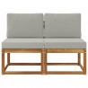 2 Sztuka Środkowa sofa ogrodowa Lite Drewno Akacji Naturalny