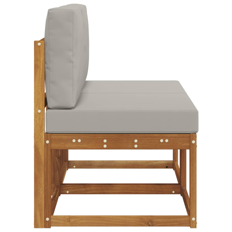 2 Sztuka Środkowa sofa ogrodowa Lite Drewno Akacji Naturalny