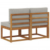 2 Sztuka Środkowa sofa ogrodowa Lite Drewno Akacji Naturalny