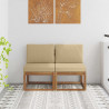 2 Sztuka Środkowa sofa ogrodowa Lite Drewno Akacji Naturalny