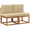 2 Sztuka Środkowa sofa ogrodowa Lite Drewno Akacji Naturalny