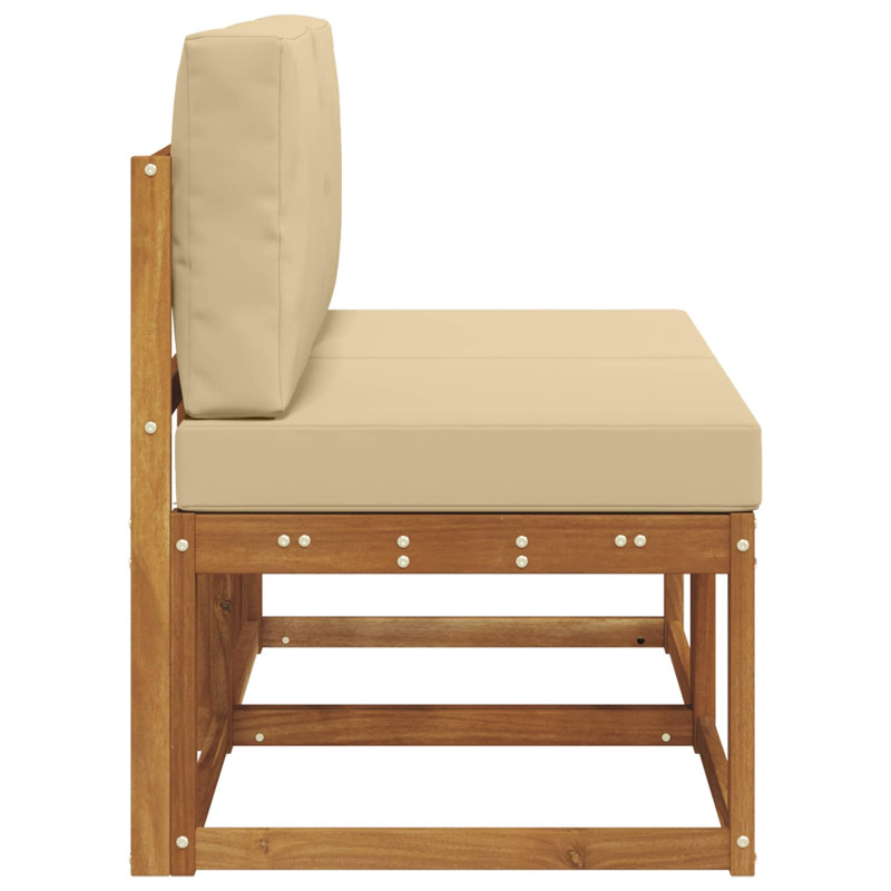 2 Sztuka Środkowa sofa ogrodowa Lite Drewno Akacji Naturalny