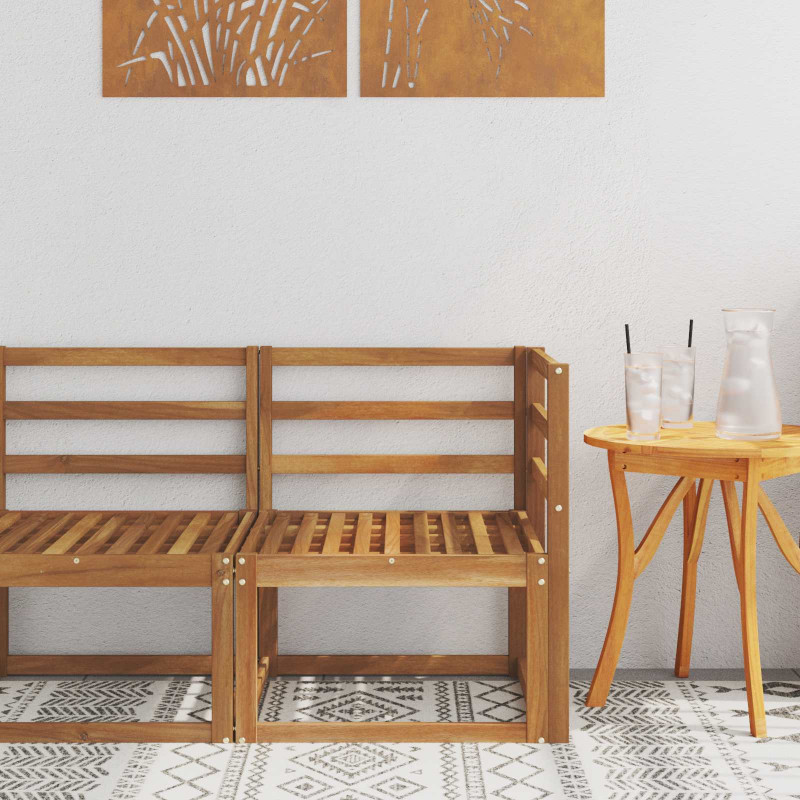 Sofa narożna na zewnątrz Lite Drewno Akacji Naturalny