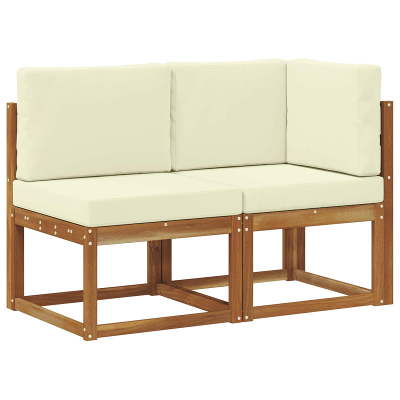Modułowa sofa na zewnątrz 2 Sztuka Naturalny i Kremowy