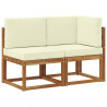 Modułowa sofa na zewnątrz 2 Sztuka Naturalny i Kremowy