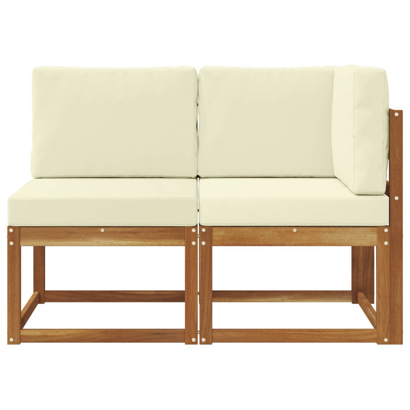 Modułowa sofa na zewnątrz 2 Sztuka Naturalny i Kremowy