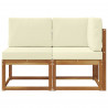 Modułowa sofa na zewnątrz 2 Sztuka Naturalny i Kremowy