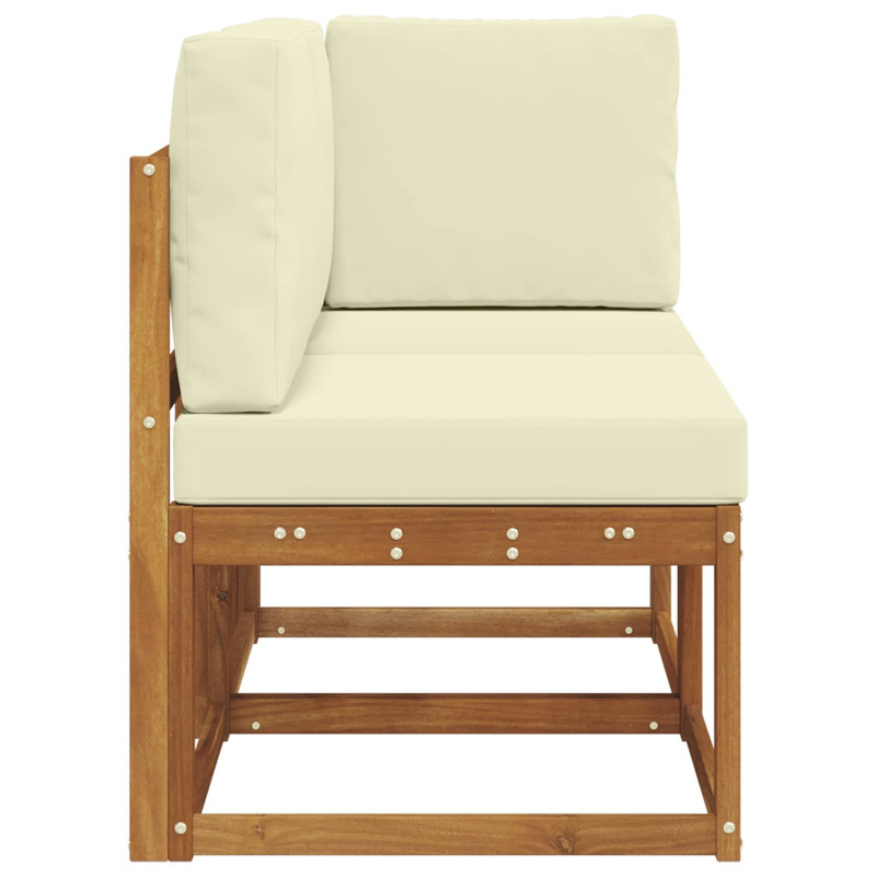 Modułowa sofa na zewnątrz 2 Sztuka Naturalny i Kremowy