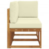 Modułowa sofa na zewnątrz 2 Sztuka Naturalny i Kremowy