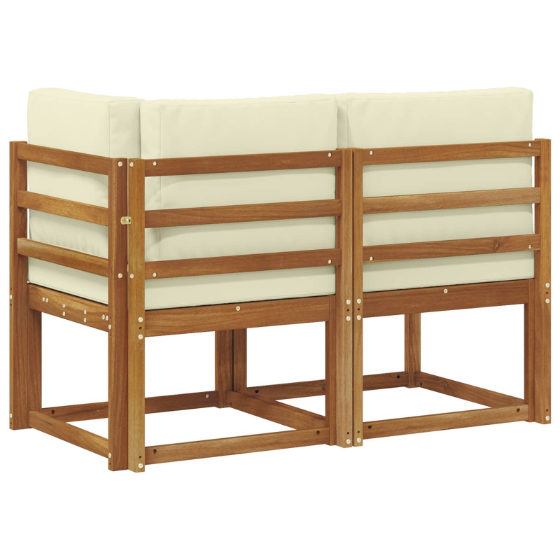 Modułowa sofa na zewnątrz 2 Sztuka Naturalny i Kremowy