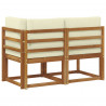 Modułowa sofa na zewnątrz 2 Sztuka Naturalny i Kremowy