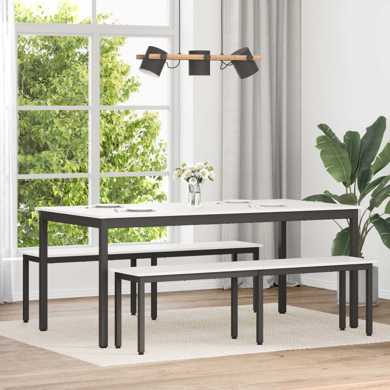 Stół jadalny Biały 180 x 90 x 75 cm Lite drewno sosnowe