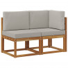 Modułowa sofa na zewnątrz 2 Sztuka Naturalny i Jasny Szary