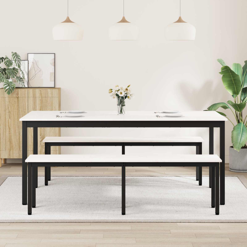 Stół jadalny Biały 180 x 90 x 75 cm Lite drewno sosnowe