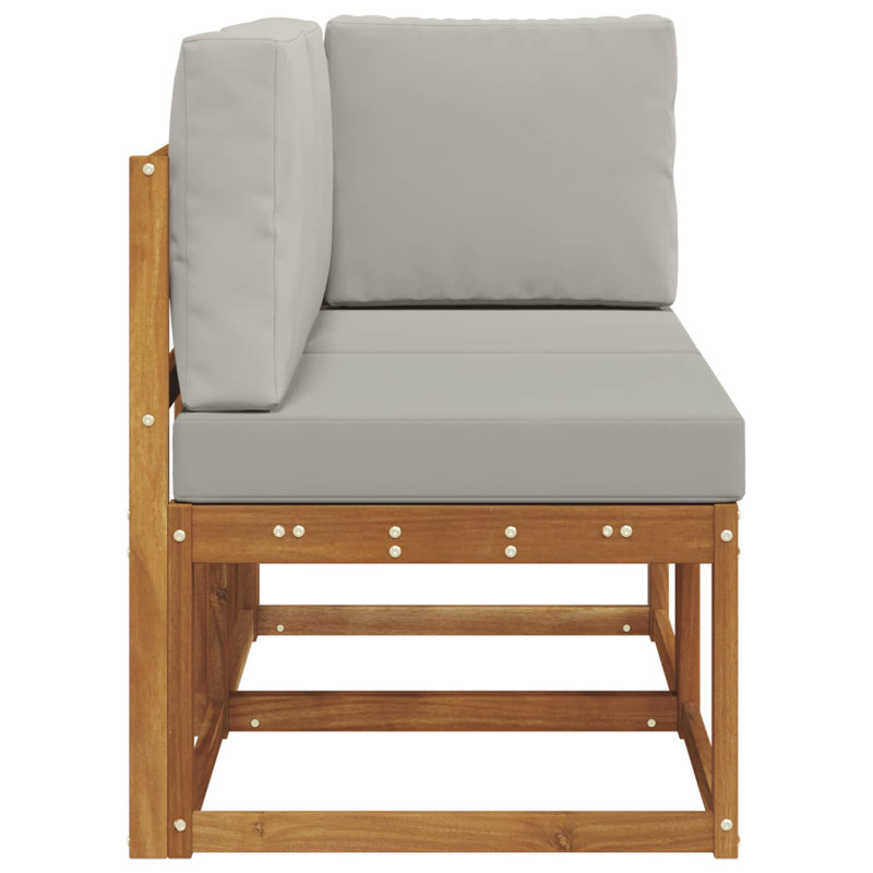Modułowa sofa na zewnątrz 2 Sztuka Naturalny i Jasny Szary