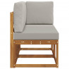 Modułowa sofa na zewnątrz 2 Sztuka Naturalny i Jasny Szary