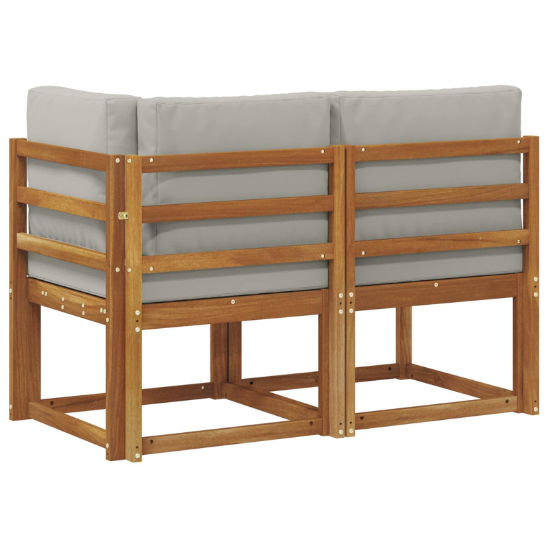 Modułowa sofa na zewnątrz 2 Sztuka Naturalny i Jasny Szary