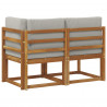 Modułowa sofa na zewnątrz 2 Sztuka Naturalny i Jasny Szary